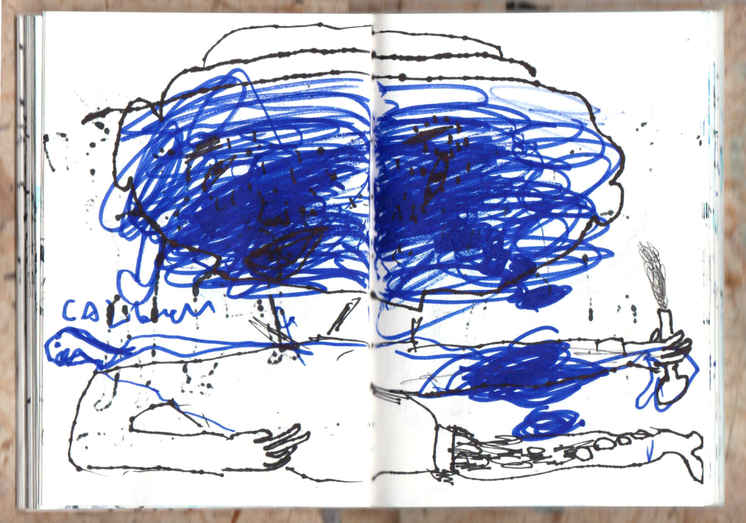 Drawing on Paper (Notebook) "COVID Notebook" by Marco Rossi