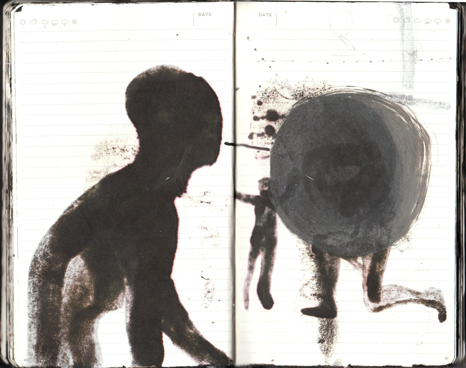 Drawing on Paper (Notebook) "Pink Book" by Marco Rossi