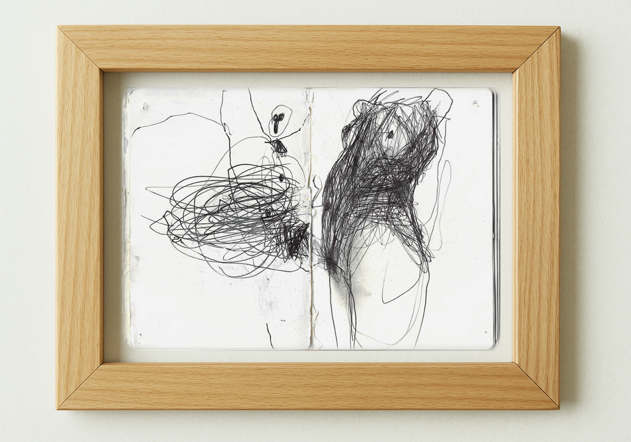 Drawing on Paper (Paper Notebook) "Waiting For Superman" by Marco Rossi - Image 2